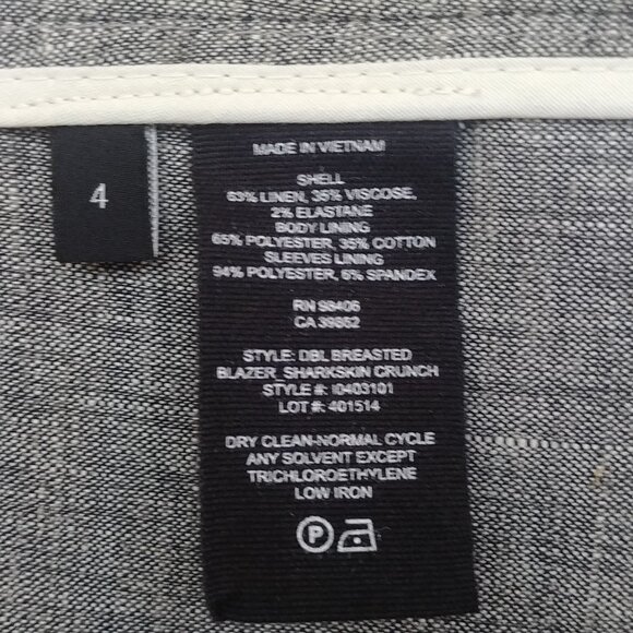 Theory size 4 linen blend double breasted blazer jacket lightweight gray - Picture 13 of 16